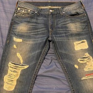 Men’s True Religion Ripped Jeans size 42.